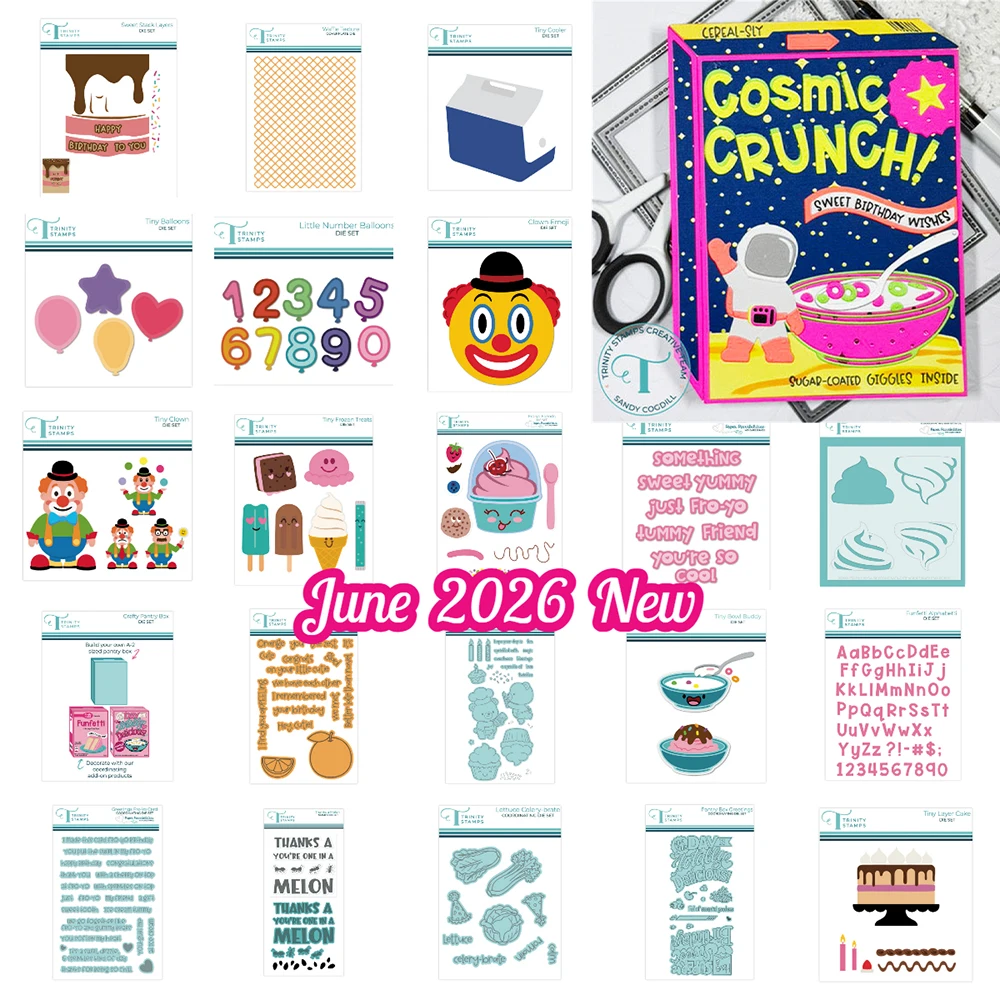 

Tiny Wisk & Wish Buddy Pantry Box Greetings Trinity Stamps Metal Cutting Dies for DIY Handmade Scrapbook Calendar June 2026 New