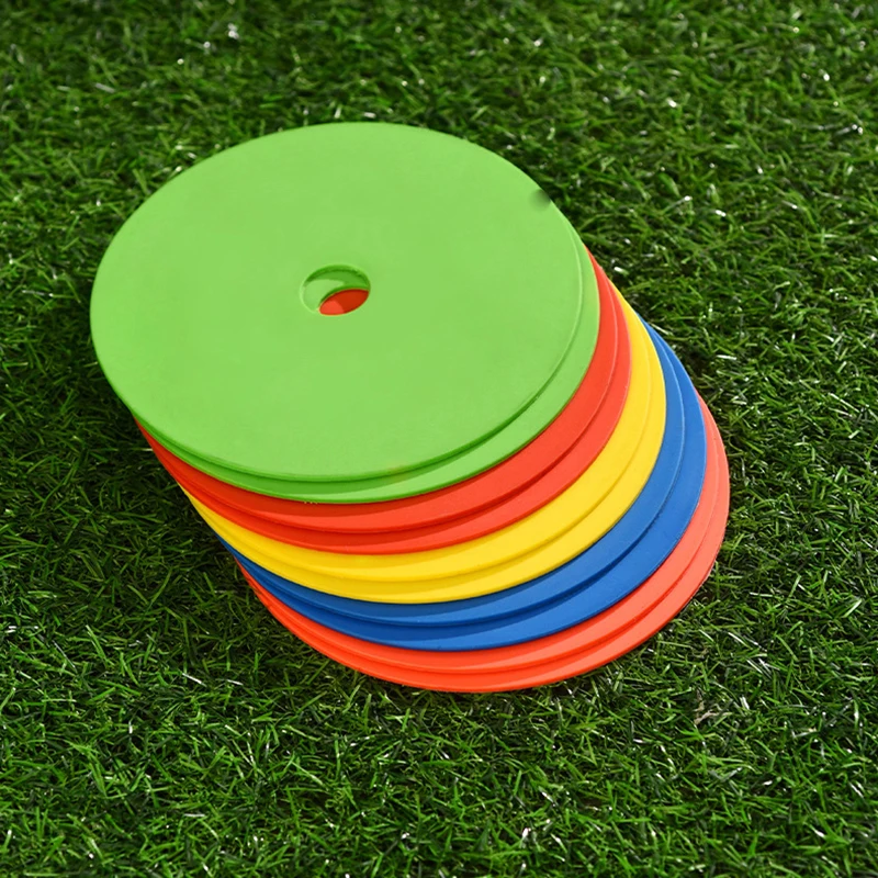

【Nice】10Pcs Soccer Flat Cones Marker Disc With Holes Landmark Pad Football Basketball Training Aids Sports Training Equipment