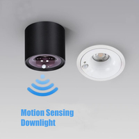 Recessed Anti-Glare Spotlight Pir Motion Sensor Aisle Cob Spot Lamp Living Room Dining Led Ceiling Downlight Lighting Fixture
