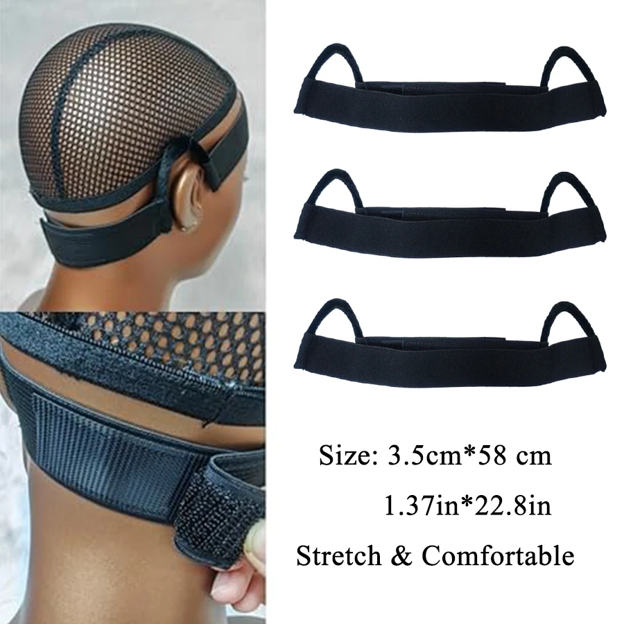 قطعة واحدة من شريط شعر مستعار دانتيل أسود قابل للتعديل، شريط ذوبان شماعات الأذن لوضع الحواف إلى أسفل، ملحق شعر مستعار دانتيل مريح