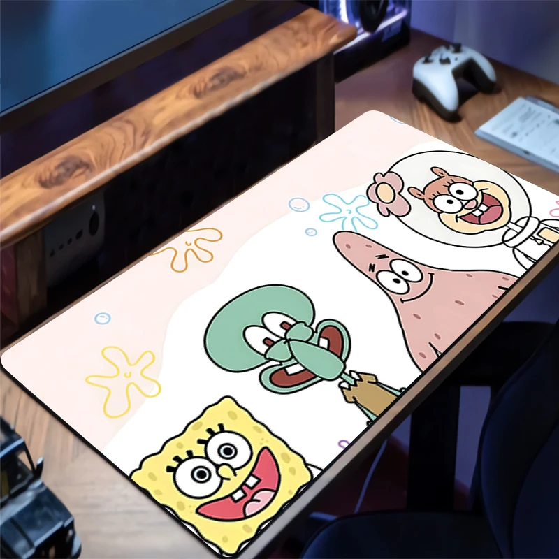 Mouse pad tapete de mesa anime s-spongeob s-squarepants tapete de jogo mousepad velocidade computador e escritório gamer gabinete teclado almofada