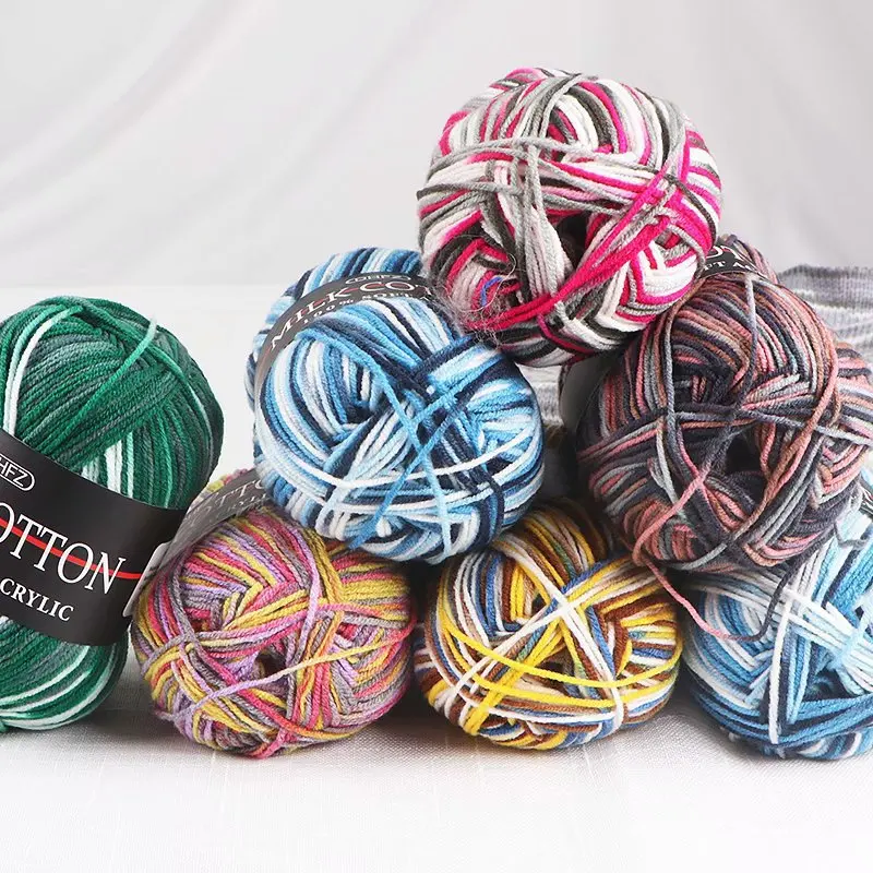 1Pc 50g 120M Milk Cotton Yarn Crochet Yarn For Knitting Wool Yarn Hand Knitted Yarn to Knit Blanket crocheted thread