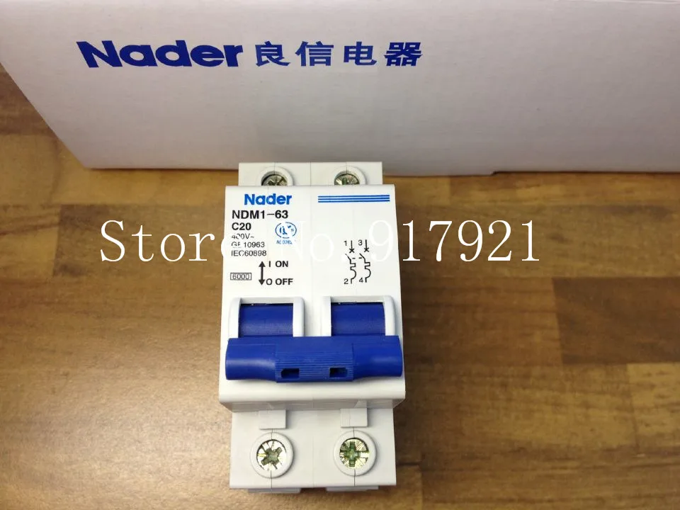 

[ZOB] Nader letter NDM1-63 C20 genuine new miniature circuit breaker 2P20A air switch --10PCS/LOT