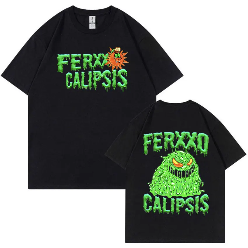 New Feid Ferxxo Ferxxocalipsis Tour 2024 T Shirt Men's Vintage High Quality Fashion T-shirts Hip Hop Clothing Oversized T-shirt