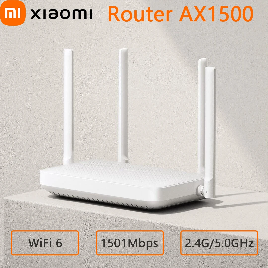 

Маршрутизатор Xiaomi AX1500 WiFi 6 1501 Мбит/с 2,4 5G, двухдиапазонный порт Ethernet, OFDMA, сетчатая передача, удлинитель Wi-Fi, MiWifi ROM
