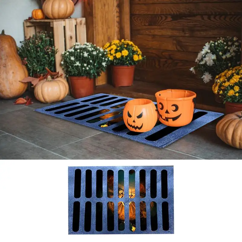 Halloween Doormat 2024 Halloween Clown Door Mat Scary Sewer Clown Doormat 3D Vision Horror Doormat for Halloween Decoration