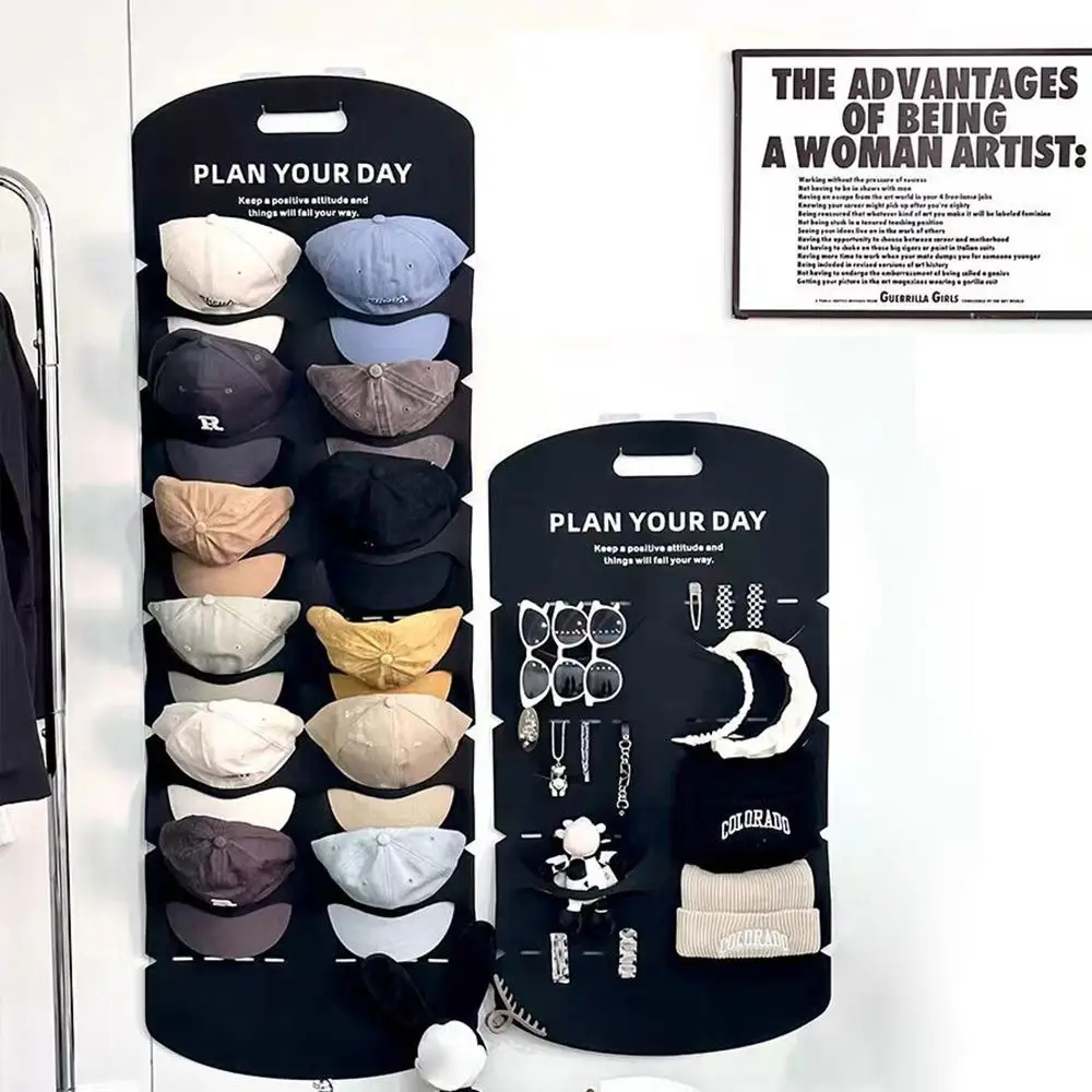 Door Back Baseball Cap Display Rack Felt Hanging Sunglasses Baseball Cap Storage Rack Collecting Hat Holder for Household