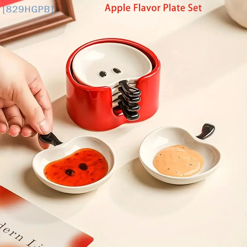 

Ceramic Tableware Creative Cartoon Dipping Saucer Household Seasoning Saucer Set Saucer Storage Jar