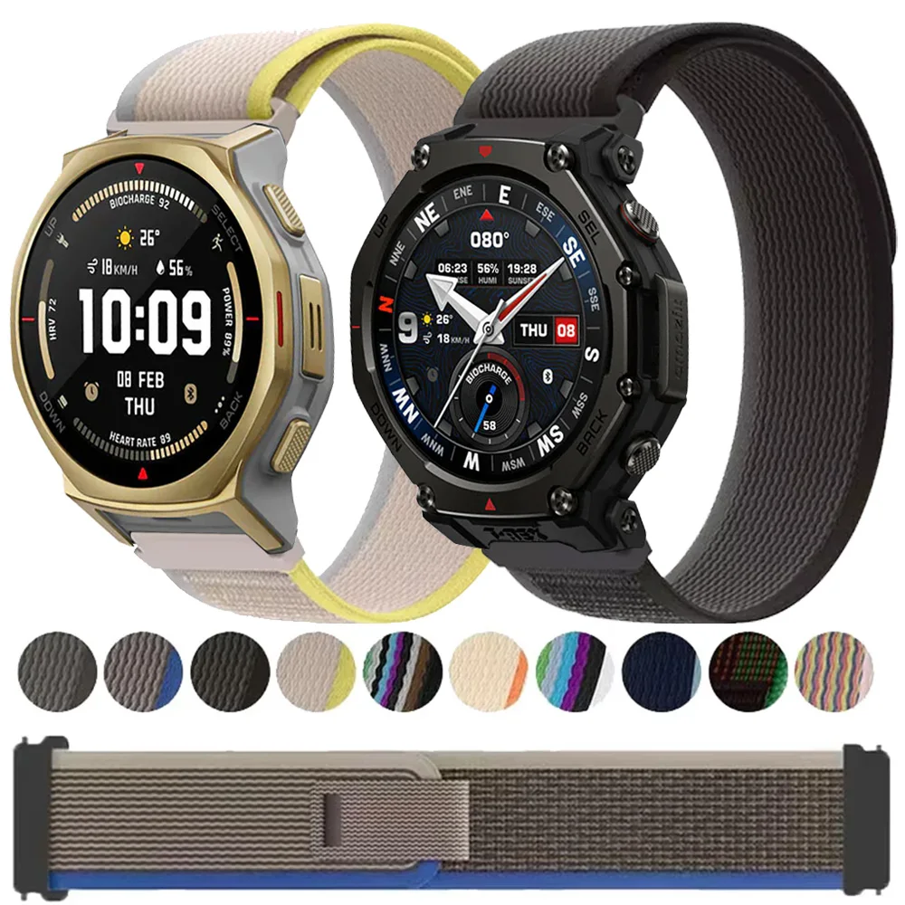 20mm 22mm Trail Nylonarmband für Amazfit T-Rex3 Pro 48mm 44mm/Active Max Sportband Amazfit Helio/Balance 2/Bip 6/Active 2 Square
