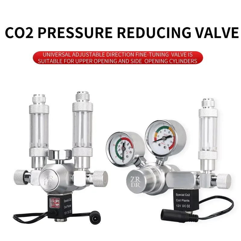 

Aquarium CO2 Pressure Reducing Valve Small CO2 Cylinder Durable Fish Tank CO2 Refiner with Solenoid Valve Aquarium Accessories