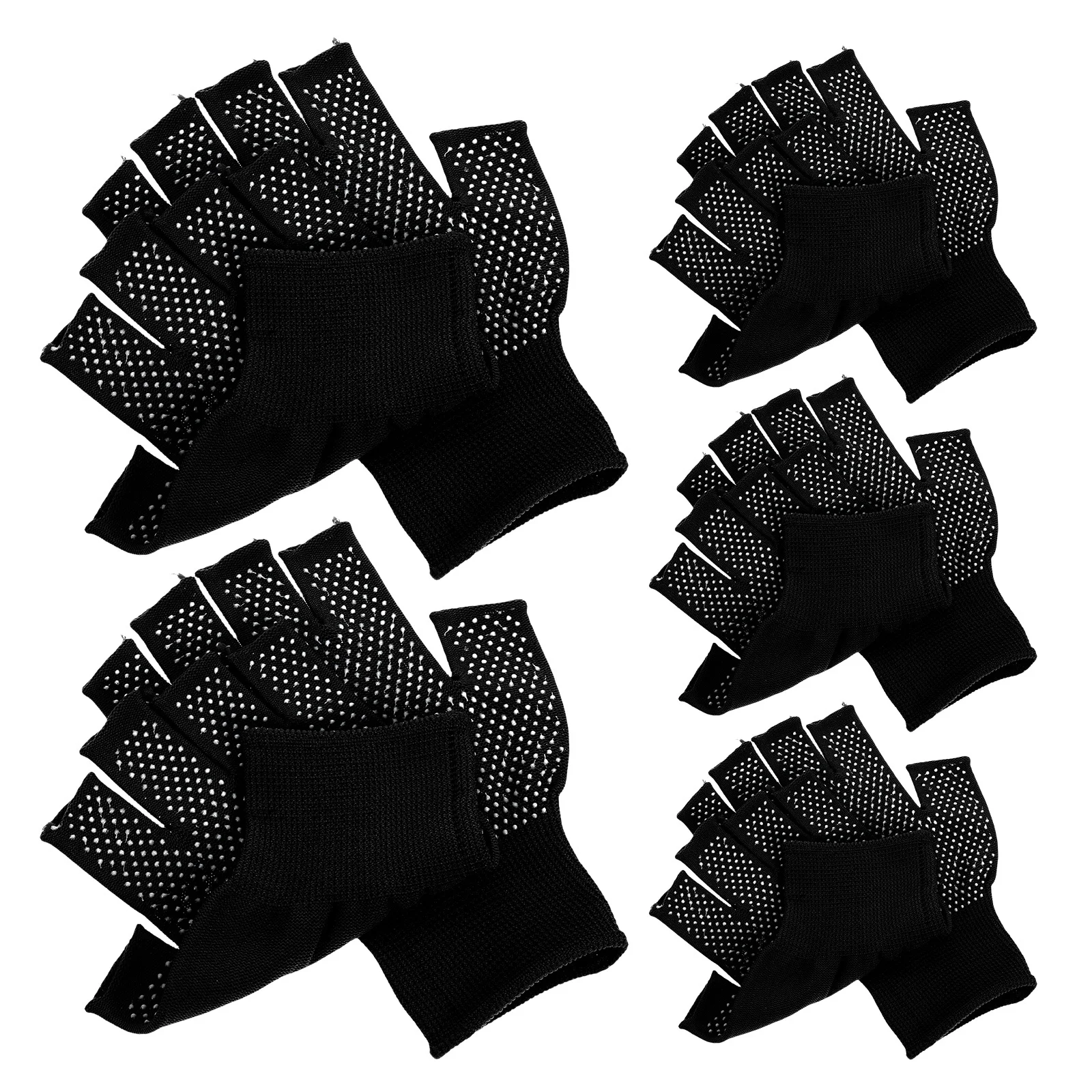 

5Pairs Fingerless Work Gloves Non Slip Breathable Winter Warm Gloves for Driving Cycling Hiking Outdoor Use Glove Liners Men
