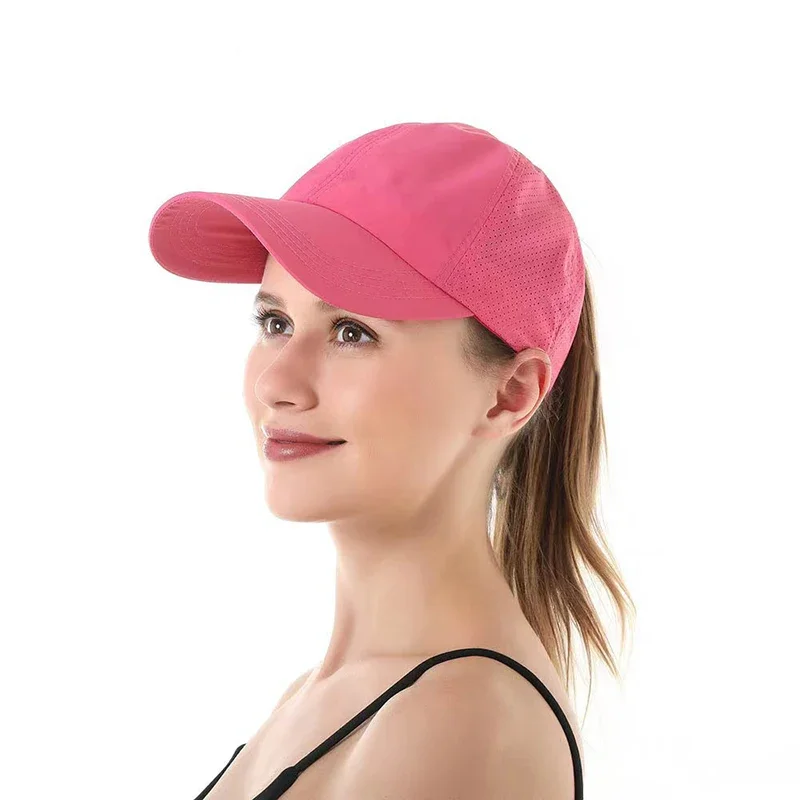 Mesh Quick Drying Duckbill Cap Summer Baseball Cap, Golf Suit, Sports and Leisure Cross Ponytail Cap