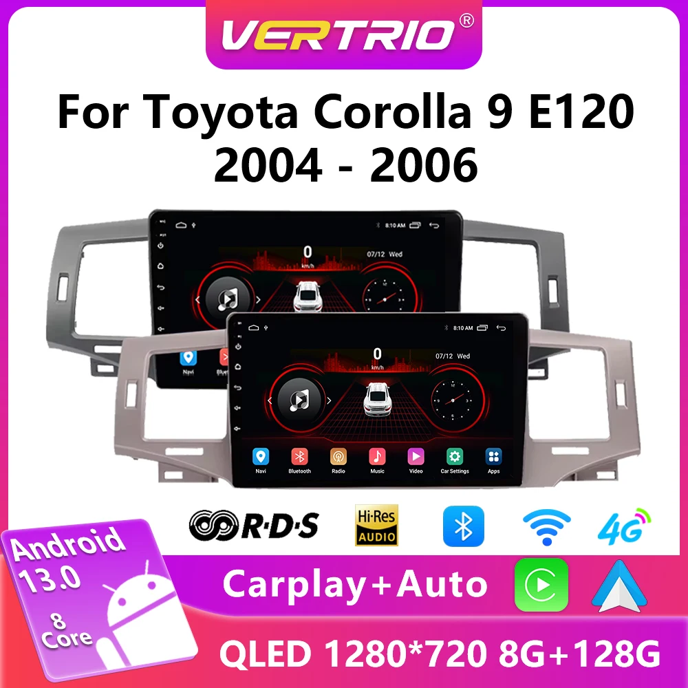 

Android Auto For Toyota Corolla 9 E120 2004-2006 Car Radio Multimedia GPS Navigation Video radio Player 2din Stereo 4G Carplay