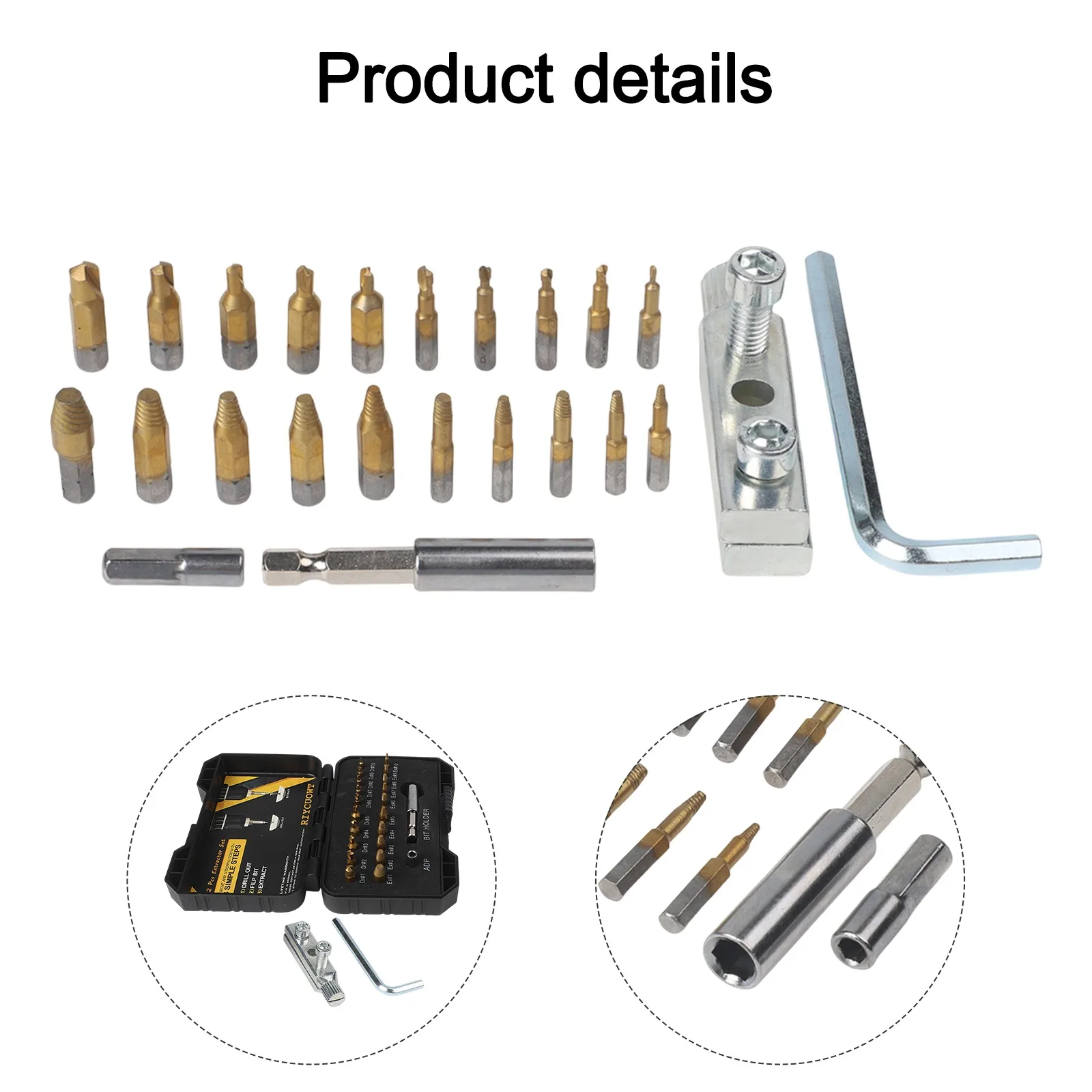 

23pcs Water Pipe Wire Breaking Remover Broken Bolt Extractor Disassembly Kit Multifunctional Home Repair Disassembly Tool Kit