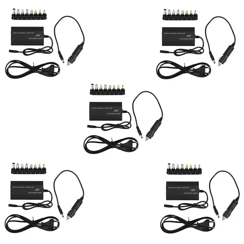 

Stable 5X Multifunction Laptop Adapter Power Universal 120W Laptop Car DC Notebook AC Adapter Power-EU Plug