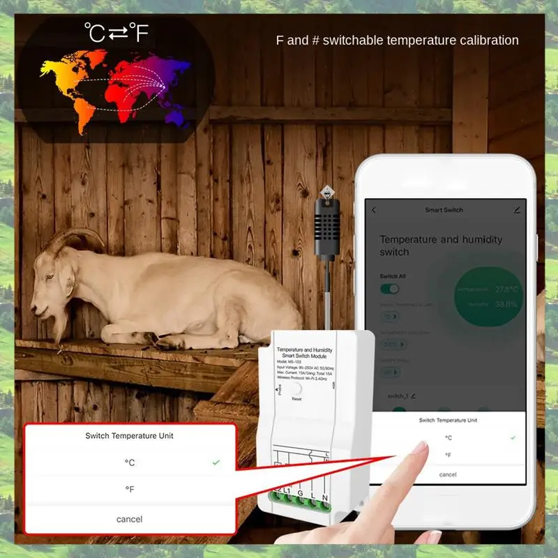 

A59Z-Wifi Tuya Smart Home Switch Smart Temperature And Humidity Sensor APP Timing Switch Remote Control Module Probe Switch Dura