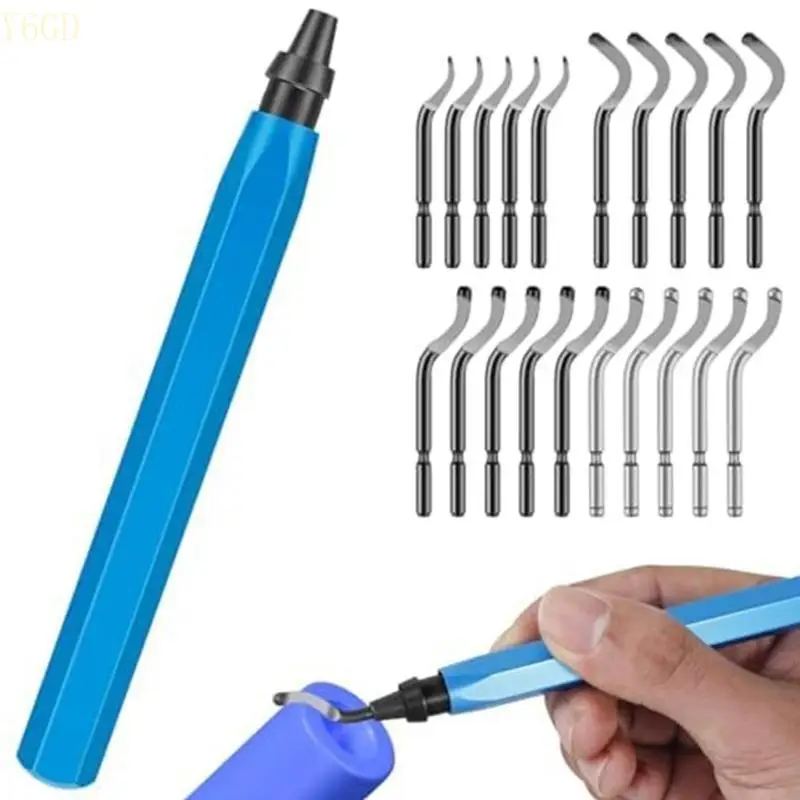 

Y6GD Deburring Tool Set with 10/20Pcs Highly Speed Carbon Steels Cutter Edges Burr Remove for Metal, Plumbing Pipe