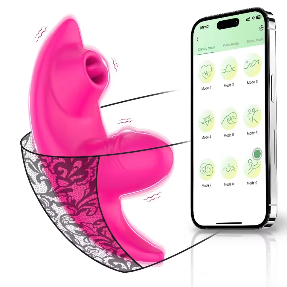 Vibrador de succión inalámbrico con Bluetooth para mujer, Control por aplicación, punto G, consolador estimulador de clítoris, masajeador Vagin, Juguetes sexuales