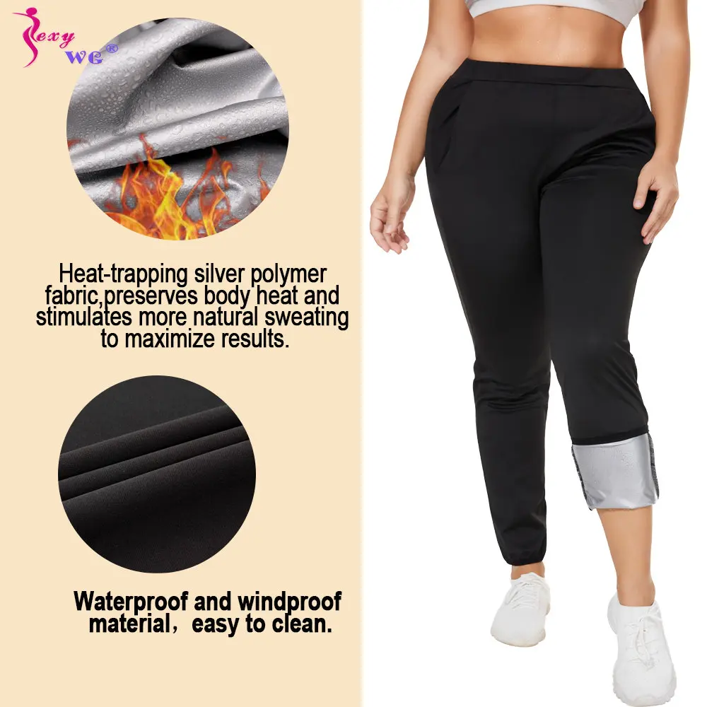 SEXYWG Sauna Set for Women Weight Loss Suit Sweat Top Pants Fitness Jacket Leggings Thermo Long Sleeves Trousers Body Shaper Gym