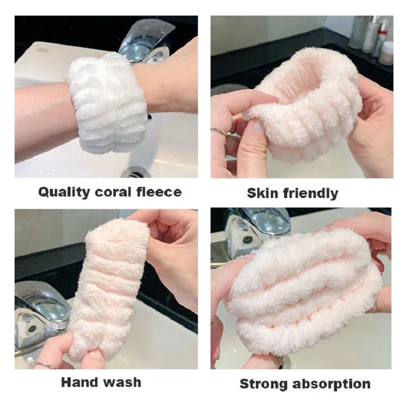 1PC Women Your Arms Soft to Touch for Yoga Running Face Wash Wristbands for Washing Face Spa Wrist Washband Microfiber Absorbent