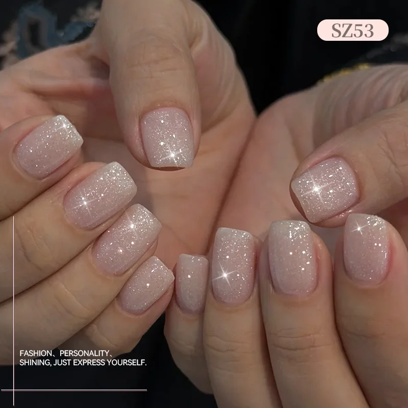 BORN PRETTY 10ml Nude Pink Flash Glitter Gel Nagellack UV LED Soak-Off Langanhaltender Funkelnder Nagelkunst-Lack für DIY-Maniküre zu Hause