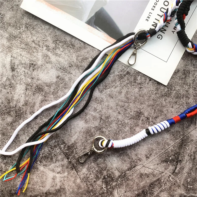 Cell Phone Accessories DIY Colorful Lanyard Handmade Straps for Bags Shoulder Rope Cord to Hang the Mobile Phone Charm Strap