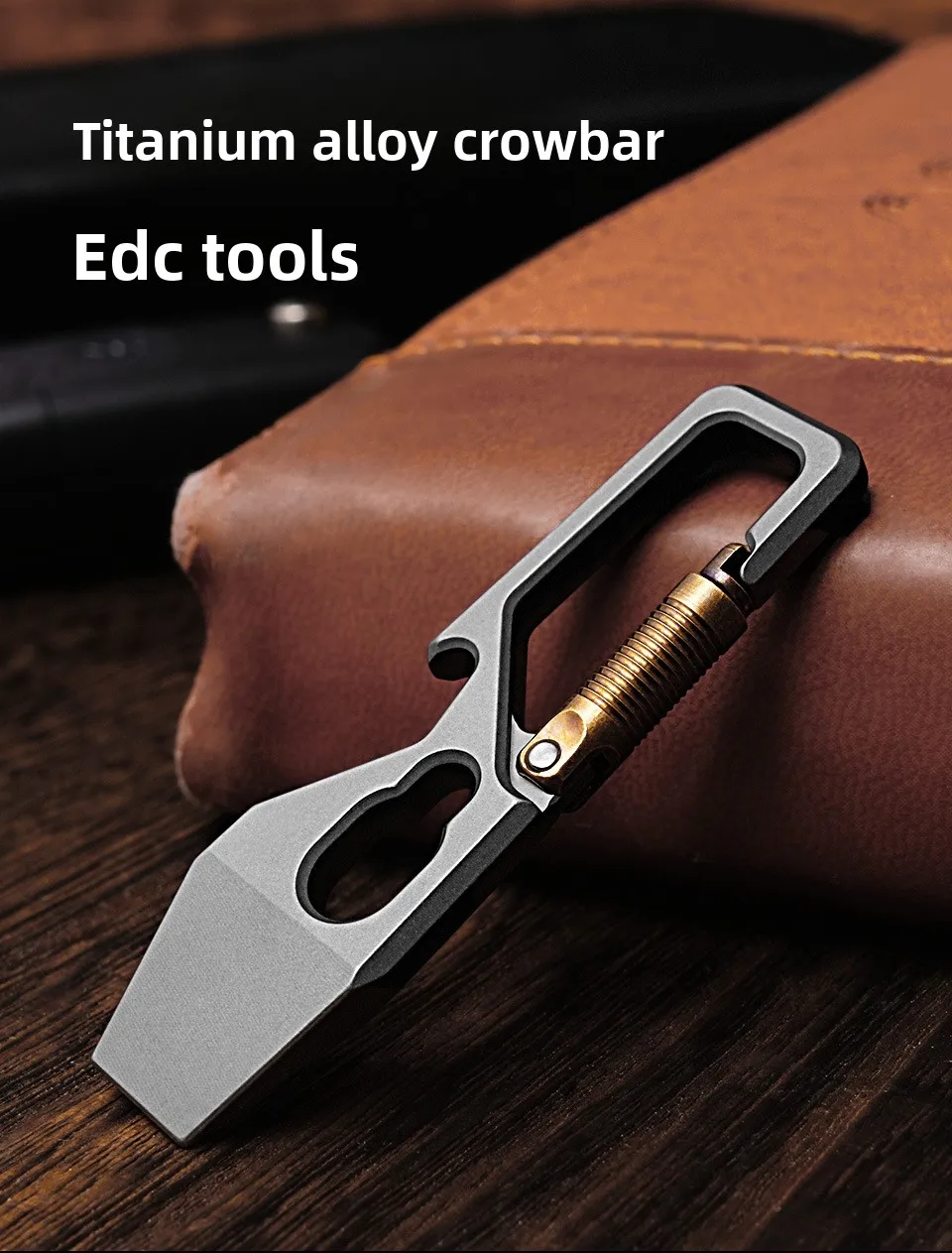 Mini Titanium Alloy Crowbar Keychain Pendant EDC Portable Delivery Tool Bottle Opener
