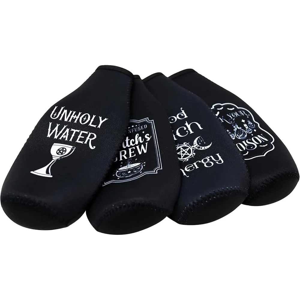 Halloween Gothic Witchy Insulated Bottle Cooler Sleeve for Women Goth Beach Accessories for Vacation Halloween Party Supplies