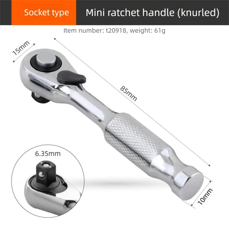 1/4 Zoll Mini-Ratschenschlüssel-Set Doppelkopf Wendbarer Schnell-Steckschlüssel Sechskant-Bit Fahrrad-Werkstatt Auto-Reparatur Handwerkzeuge – Detail 6