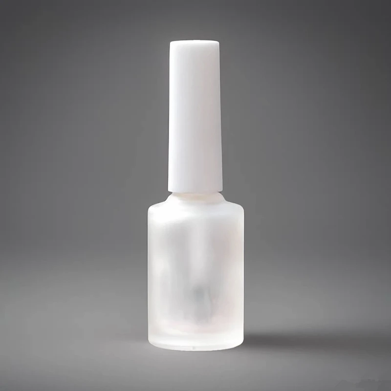 

100Pcs 15ML Nail Enamel Bottle, White Frost Glass Bottle with Brush, 15G Nail Polish Oil Bottle, Glass packing Bottle