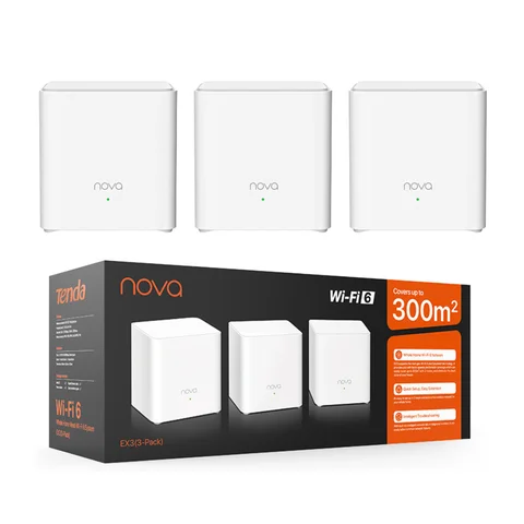 Tenda Nova MX3 AX1500 Mesh WiFi 6 System 3500 sq.ft WiFi 6 Mesh System…