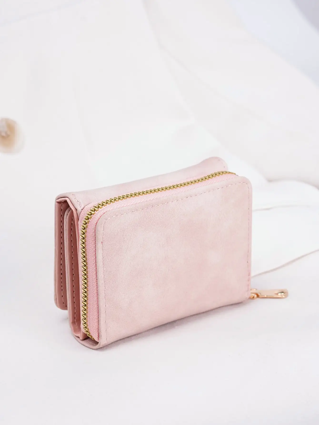 1pc Ladies\' Short Wallet Suitable For Work & Business ID Card Credit Card For Christmas Gift For Young Girls Women White-Collar
