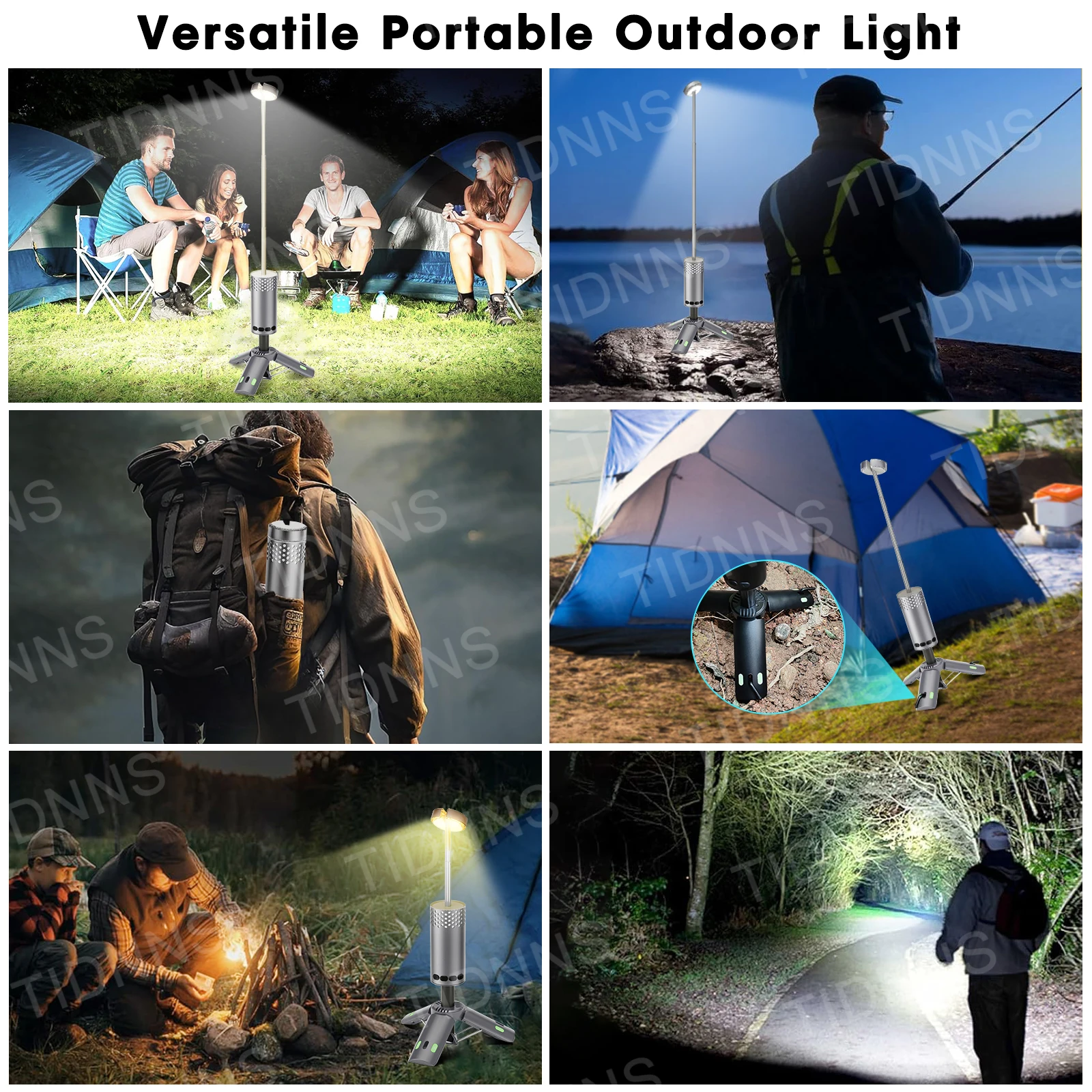 10000mAh Camping Light USB Rechargeable LED Emergency Lamp Outdoor Portable Lanterns with Magnetic Flashlight for BBQ Tents