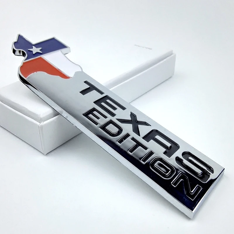 

1pc TEXAS EDITION Chrome 3D Emblem Car Trunk Rear Body Badge Sticker for Silverado Ram Ford F-Series F-150 Chevrolet Jeep