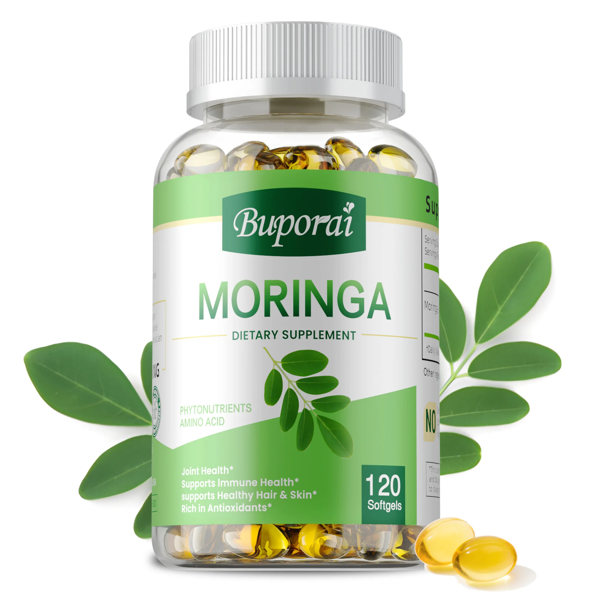

Moringa Supplements - Supports Repair of Damaged Cells, Boosts Metabolism, Support Brain, Skin & Cardiovascular Health