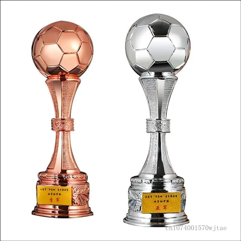 Customized Resin Football Trophy, Creative Trophy, Large Size, Gold, Silver and Copper, High-Grade, 40cm