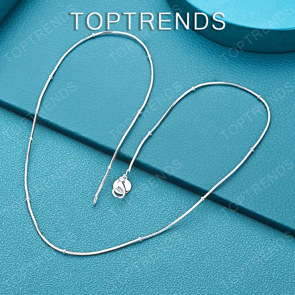 Simple Elegant 925 Sterling Silver Bead Necklace Perfect Everyday Wear Party Birthdays Wedding Sophisticated Jewelry Accessories