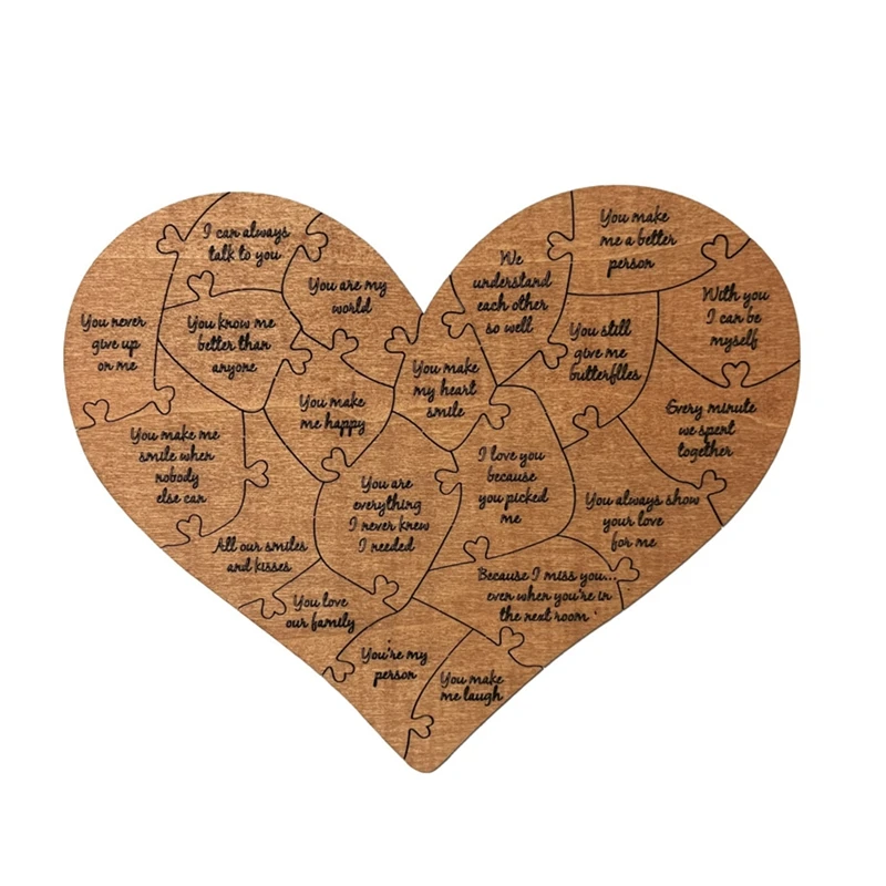 32Pcs Reasons Why Love You Wooden Heart Puzzle, Anniversary Love Puzzle Gifts For Wife, Husband, Girlfriend, Boyfriend Durable