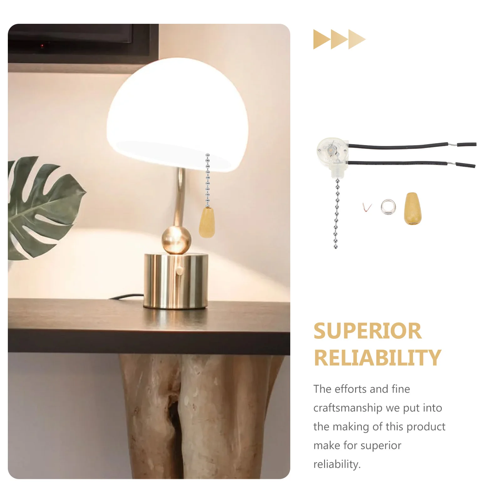 

2Pcs Lamp Pull Switch Heavy Duty Ceiling Lamp Pull Repair Kit Uniform Size No Hand Scratch Home Lighting Accessory