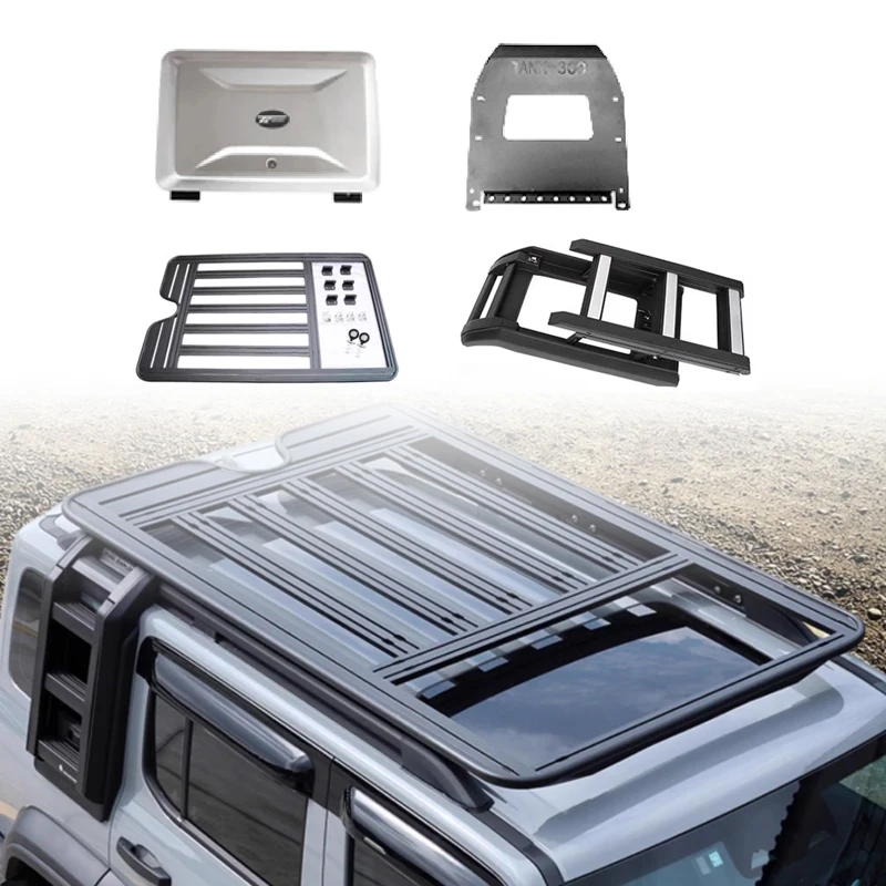 High Quality 3-Piece Set Telescopic Side Ladder Side Storage Box Luggage Roof Rack for Tank 300 Accessories