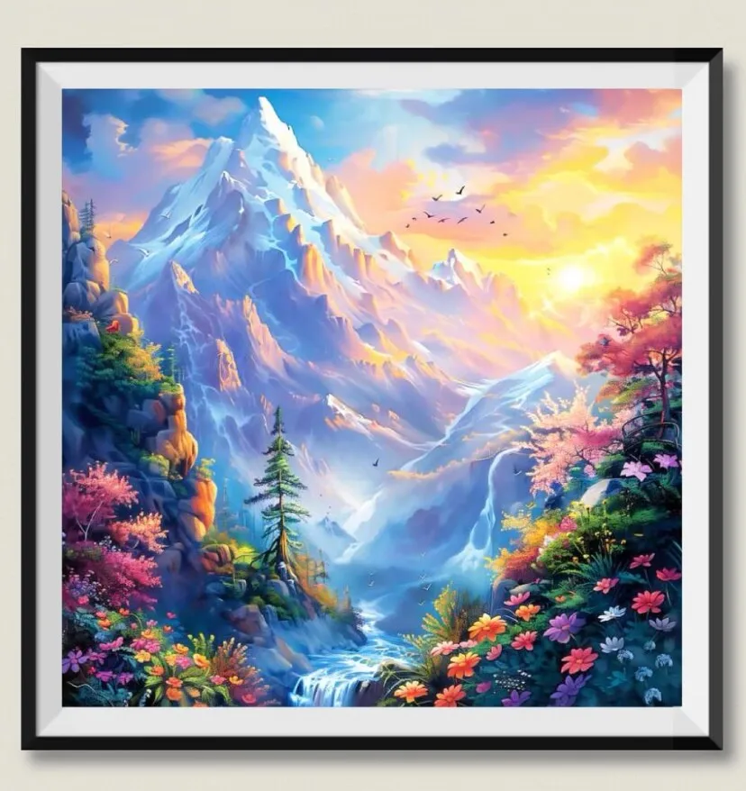 

9ct 70x70cm Mountains Embroidery DIY Chinese Style Printed Kit Cross Stitch Needlework Sets Home Decor Crafts