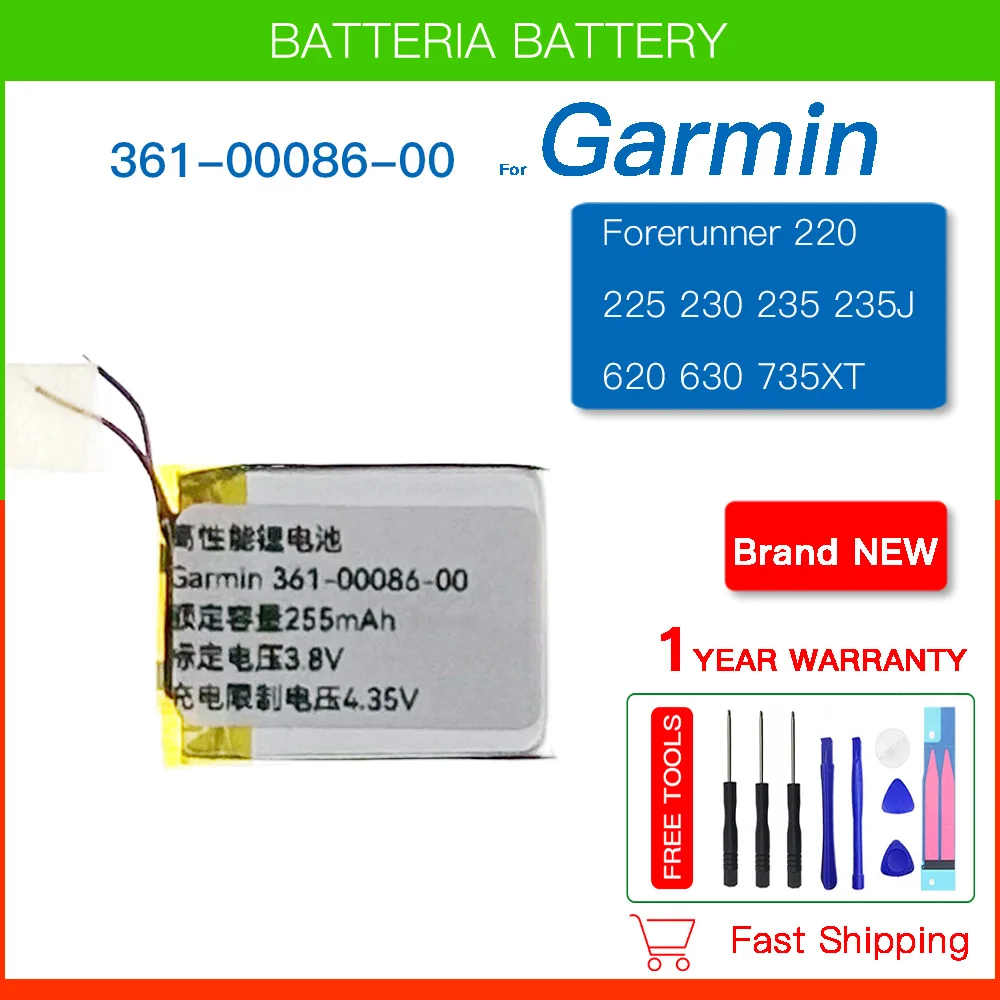 Battery 361-00086-00 for GARMIN Forerunner 220 225 230 235 361-00140-01 for Garmin Forerunner 55 Forerunner 45 Watch Batteries