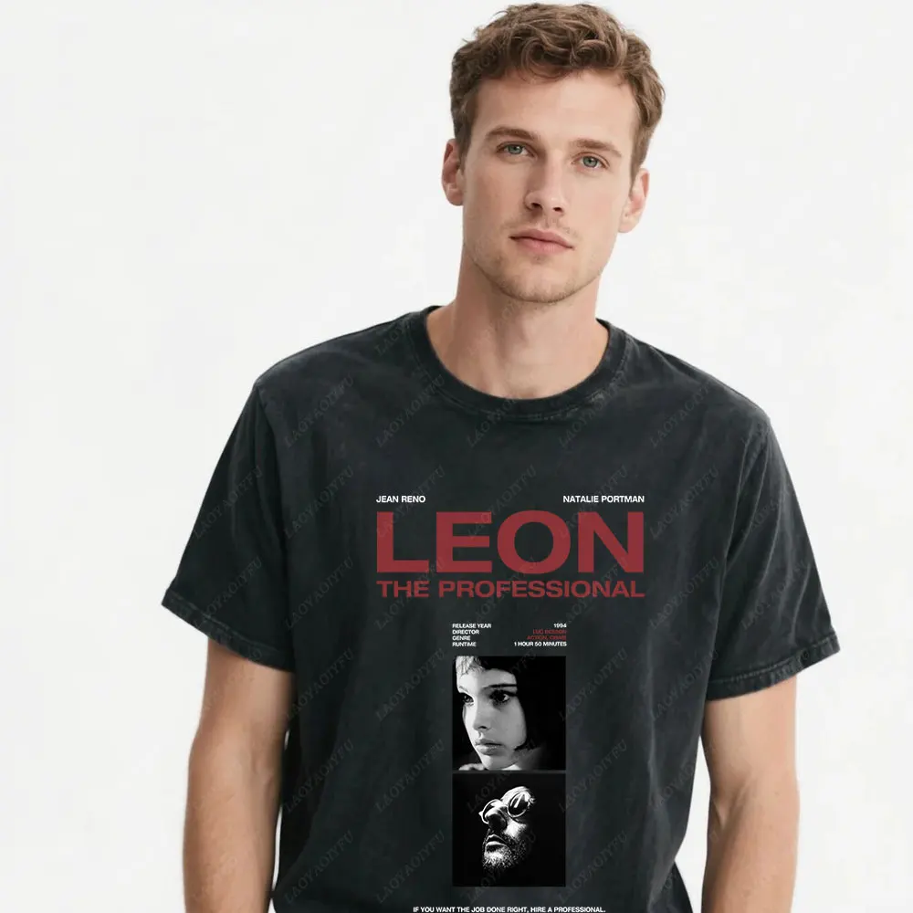 Leon The Professional T-Shirt Vintage Classic Movie Men Women Cotton Tee Action Movie Memorabilia Gift for Him Graphic Tshirt