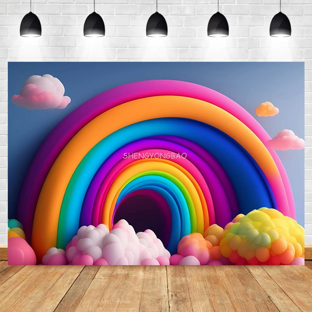 بالون ملون الطفل سنة واحدة عيد ميلاد صورة خلفيات للتصوير الفوتوغرافي اللعب الدب الزهور غرفة داخلية صورة خلفية QQ-01
