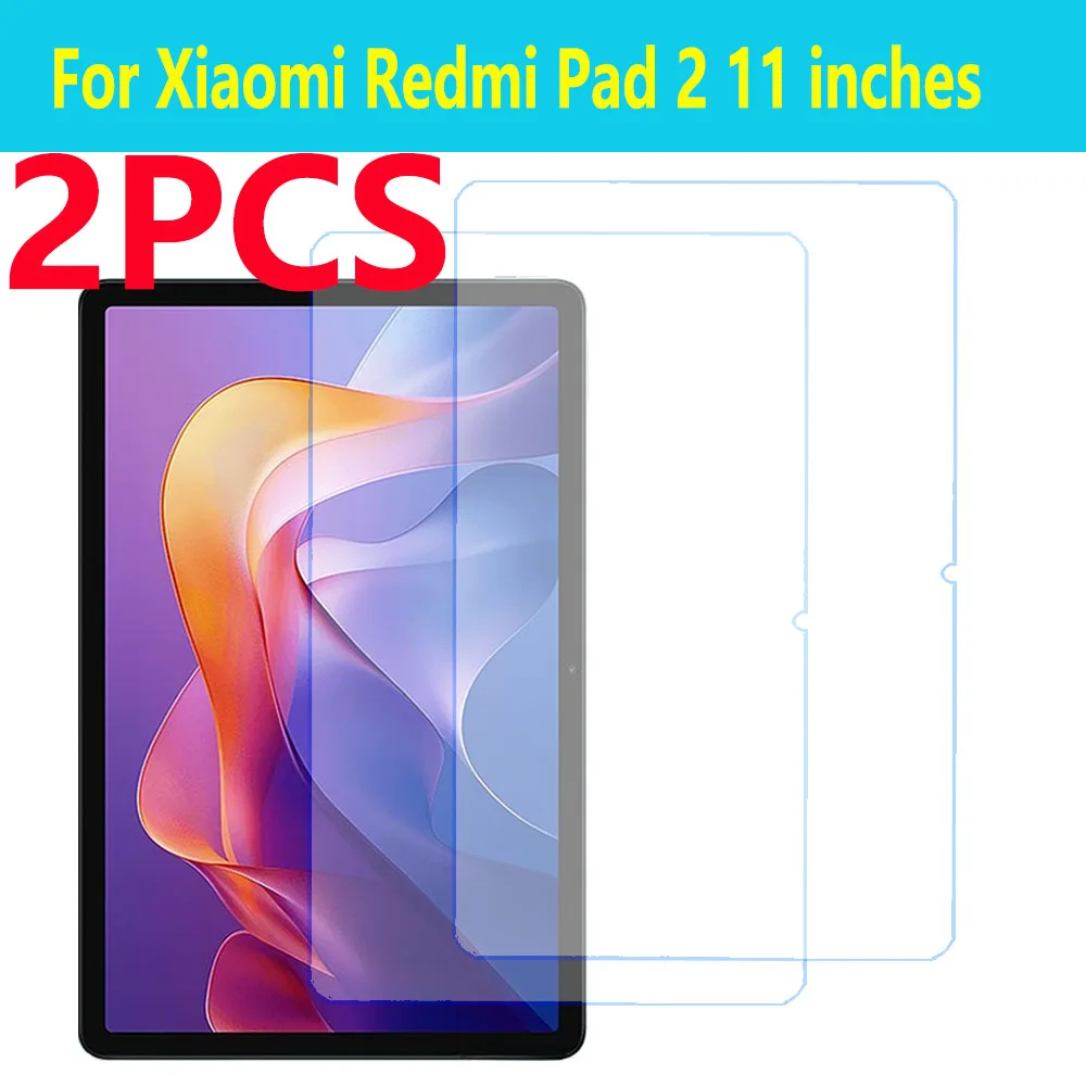 

2 шт. для Xiaomi Redmi Pad 2 11,0 дюймов 2025, закаленное стекло, устойчивое к царапинам, с защитой от отпечатков пальцев, HD-защитная пленка для экрана
