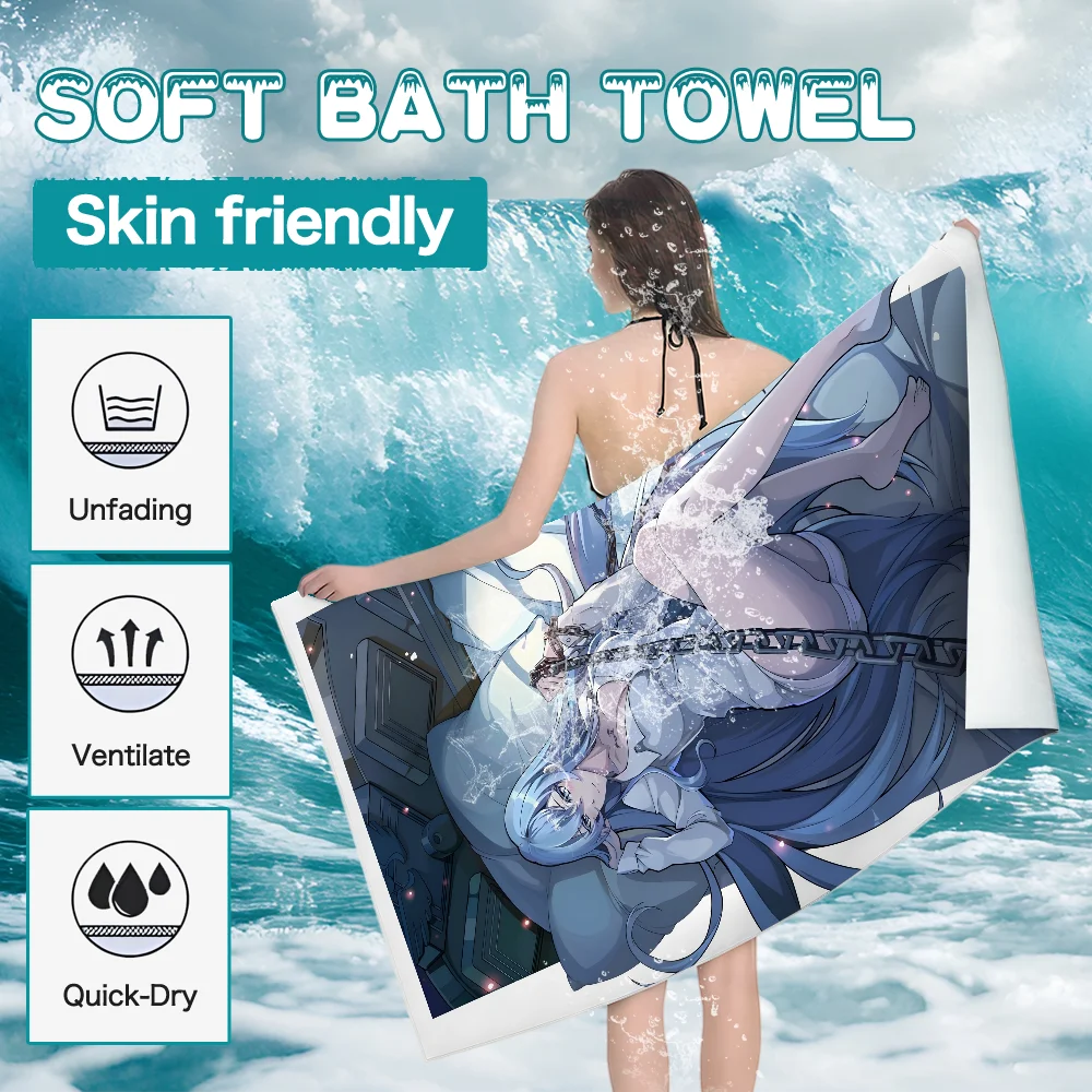 E-Esdeath Sexy Anime Girl Towel Ultra Soft Absorbant Quickdry Large Beach Towels Personalized Gym Sport Bath Towels