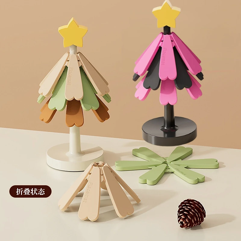 

Tree Insulation Mat Silicone Dining Table Anti Scald Mat Pot Mat Creative Personalized Home Decoration Festival Gift