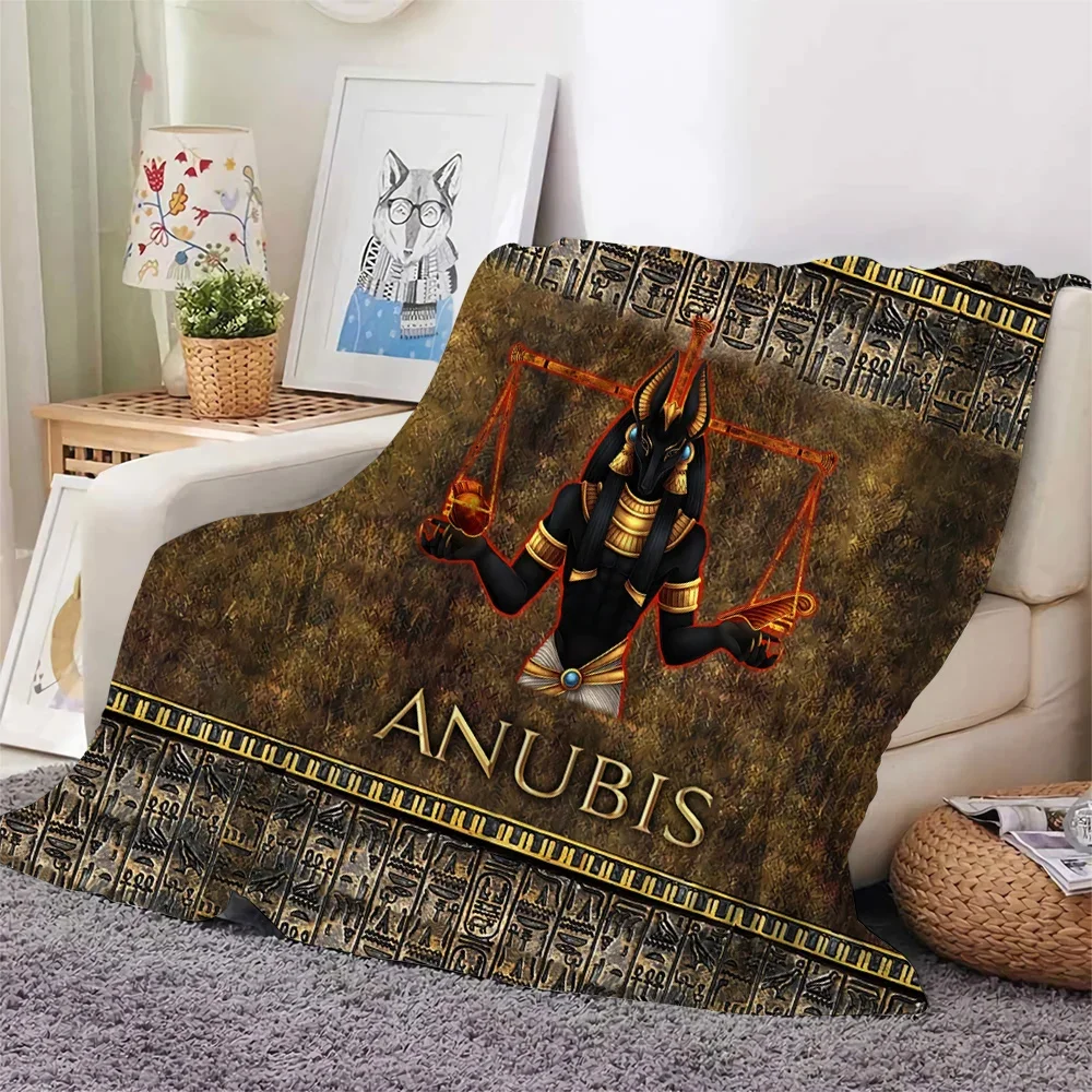 Newest Ancient Egyptian Hieroglyphs Blanket Print Eye of Horus Flannel Blanket Quilts for Bed Sofa Couch Hiking Picnic Blanket