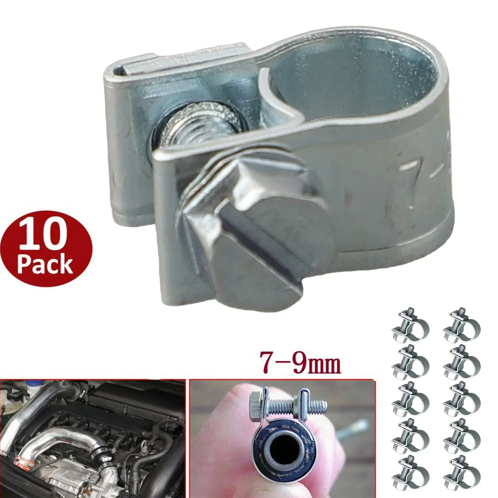 10pcs/set Mini Hose Clips Nut And Bolt Fuel Line Clamps Pipe Diesel Air Small Clamp Fasteners Hardware 7-9mm/ 9-11mm