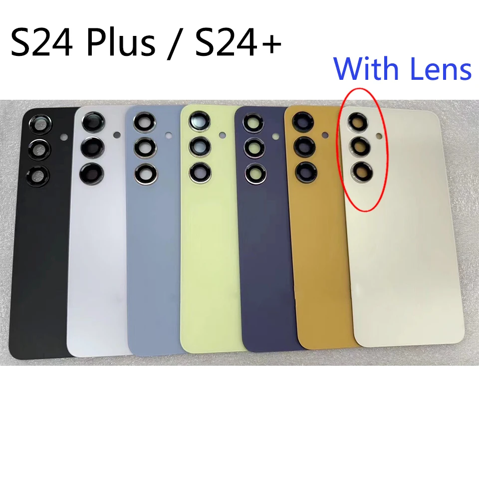 S24Plus For Samsung Galaxy S24+ S926 Back Battery Cover With Camera Lens Housing Case Replacement